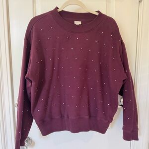 Like NEW Burgundy Sweater with rhinestones